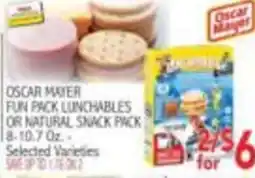 Ingles Markets Oscar Mayer fun pack lunchables or natural snack pack offer