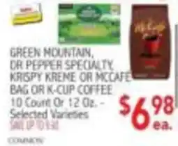 Ingles Markets Green mountain dr pepper specialty krispy kreme or mccafe coffee offer