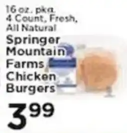 Pioneer Supermarkets Springer mountain farms chicken burgers offer