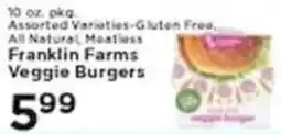 Pioneer Supermarkets Franklin Farms Veggie Burgers offer