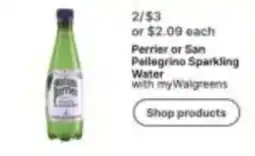 Walgreens Perrier or San Pellegrino Sparkling Water offer