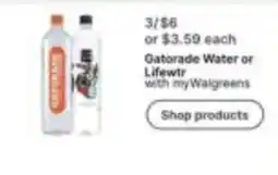 Walgreens Gatorade Water or Lifewtr offer