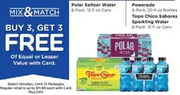 Ralphs Polar Seltzer Water , Topo Chico Saboros Sparkling Water, Powerade offer