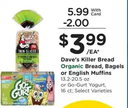Kroger Dave's Killer Bread Organic Bread, Bagels or English Muffins offer