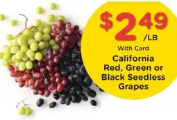 Kroger California Red, Green or Black Seedless Grapes offer