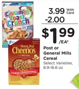 Ralphs Post or General Mills Cereal offer