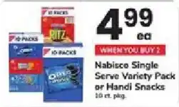 ACME Nabisco Single Serve Variety Pack or Handi Snacks offer