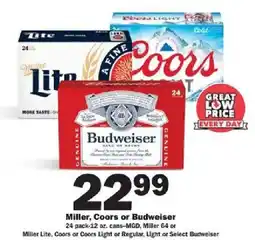 Schnucks Miller, Coors or Budweiser offer