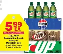 Schnucks 7up, a&w, canada dry, pepsi, starry or mountain dew offer