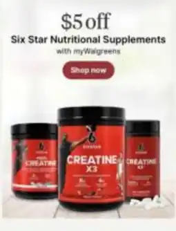 Walgreens Six Star Nutritional Supplements offer