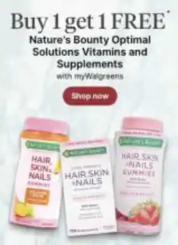 Walgreens Nature's Bounty Optimal Solutions Vitamins and Supplements offer