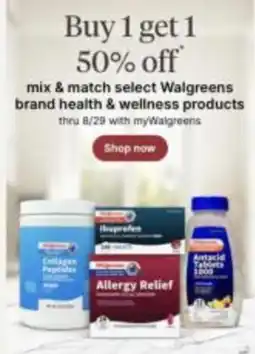 Walgreens Walgreens brand health & wellness products offer