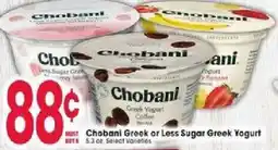 Jewel-Osco Chobani Greek or Less Sugar Greek Yogurt offer