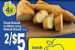 Jewel-Osco Fresh Baked In-Store Long French Bread offer