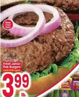 Jewel-Osco Fresh Junior Pub Burgers offer