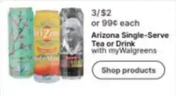 Walgreens Arizona Single-Serve Tea or Drink offer