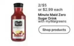 Walgreens Minute Maid Zero Sugar Drink offer