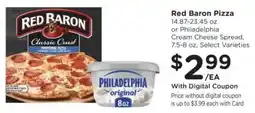 Ralphs Red Baron pizza or philadelphia cream cheese spread offer