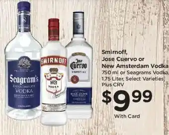 Ralphs Smirnoff, Jose Cuervo or New Amsterdam Vodka offer