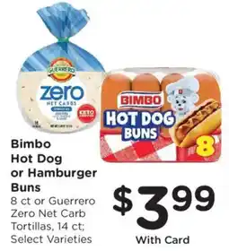 Ralphs Bimbo Hot Dog or Hamburger Buns offer