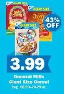 Schnucks General Mills Giant Size Cereal offer