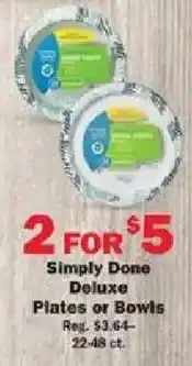 Schnucks Simply Done Deluxe Plates or Bowls offer