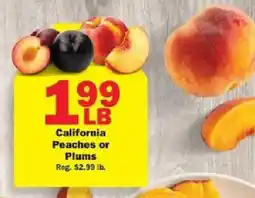 Schnucks California Peaches or Plums offer