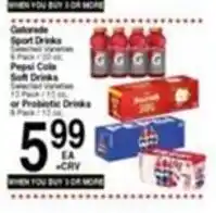 Gatorade Sport Drinks or Pepsi Cola Soft Drinks