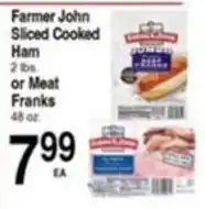 Superior Grocers Farmer John Sliced Cooked Ham or Meat Franks offer