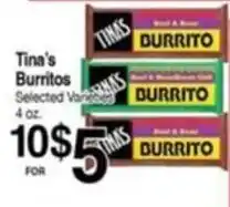 Superior Grocers Tina's Burritos offer