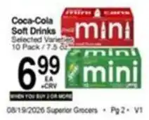 Superior Grocers Coca-Cola soft drinks offer
