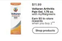 Walgreens Voltaren arthritis pain gel offer
