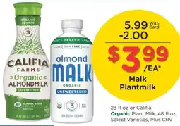 Ralphs Califia Organic Plant Milk offer