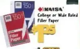 Big Lots Kaisa college or wide ruled filler paper offer