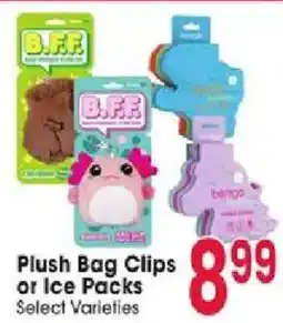 Jewel-Osco B.F.F. Plush Bag Clips or Ice Packs offer