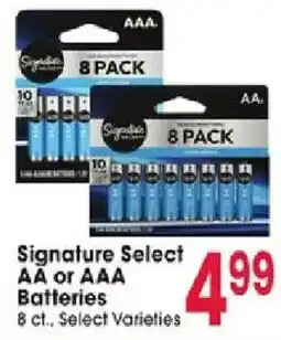 Jewel-Osco Signature Select AA or AAA Batteries offer