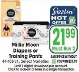 Jewel-Osco Millie Moon Diapers or Training Pants offer