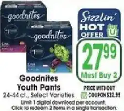 Jewel-Osco Goodnites Youth Pants offer