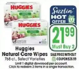 Jewel-Osco Huggies Natural Care Wipes offer
