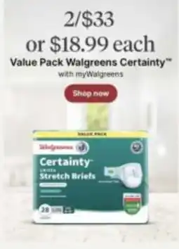 Walgreens Walgreens Certainty Under Stretch Briefs offer