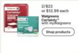 Walgreens Walgreens Certainty Underpads offer