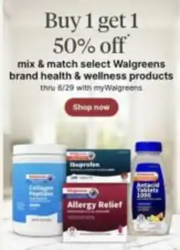 Walgreens Walgreens brand health & wellness products offer