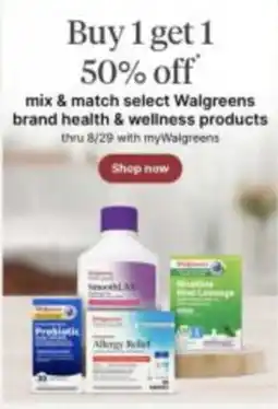 Walgreens Walgreens brand health & wellness products offer