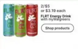 Walgreens Flrt Energy Drink offer