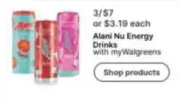 Walgreens Alani Nu Energy Drinks offer