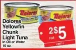 Superior Grocers Dolores Yellowfin Chunk Light Tuna offer