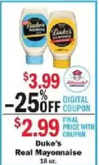 Schnucks Duke's Real Mayonnaise offer