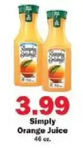 Schnucks Simply Orange Juice offer