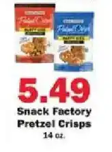 Schnucks Snack Factory Pretzel Crisps offer