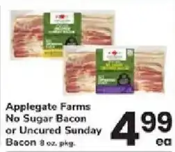 ACME Applegate Farms No Sugar Bacon or Uncured Sunday Bacon offer